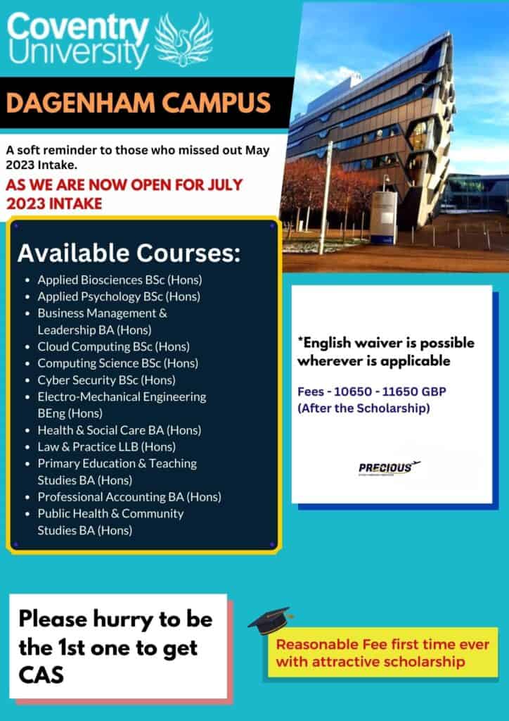 Coventry University | July 2023 Intake